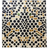 Blue Polka Dots: Gold und Smaragde Akzente Duschvorhang (Vorderseite)