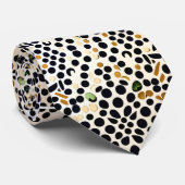 Blue Polka Dots: Gold und Smaragde Akzente Krawatte (Gerollt)