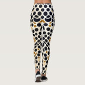Blue Polka Dots: Gold und Smaragde Akzente Leggings (Rückseite)