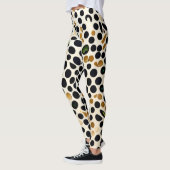Blue Polka Dots: Gold und Smaragde Akzente Leggings (Links)