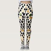 Blue Polka Dots: Gold und Smaragde Akzente Leggings (Vorderseite)