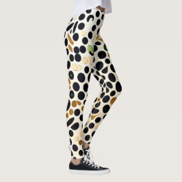 Blue Polka Dots: Gold und Smaragde Akzente Leggings