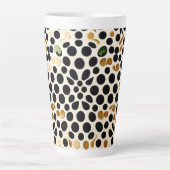 Blue Polka Dots: Gold und Smaragde Akzente Milchtasse (Vorderseite)
