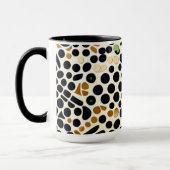 Blue Polka Dots: Gold und Smaragde Akzente Tasse (Links)