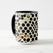 Blue Polka Dots: Gold und Smaragde Akzente Tasse (Vorderseite Links)