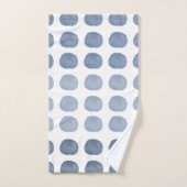 Blue Polka Dots Gradient Happy Niedlich Art Badhandtuch Set (Handtuch)