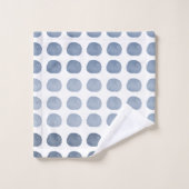 Blue Polka Dots Gradient Happy Niedlich Art Badhandtuch Set (Waschlappen)