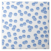 Blue Polka Dots Große Keramik Fliese (Vorderseite)