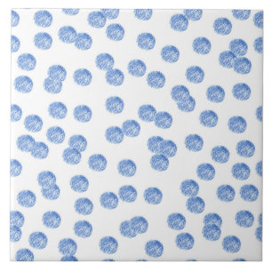Blue Polka Dots Große Keramik Fliese