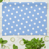 Blue Polka Dots Muster Stilvoll Personalisiert Geschirrtuch (Gefaltet)