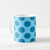 Blue Polka Dots - Nahtloses Pattern Kissengewirr Kaffeetasse (Vorderseite Links)