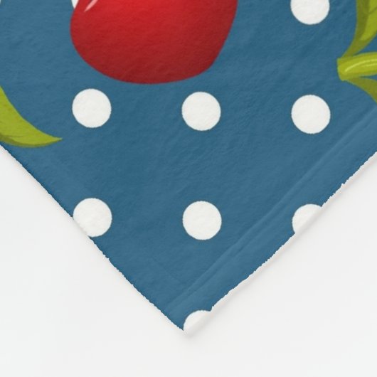 Blue Polka Dots Pattern Dot Muster Illustrator Po Fleecedecke (Ecke)