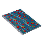 Blue Polka Dots Pattern Dot Muster Illustrator Po Notizblock (Rechte Seite)