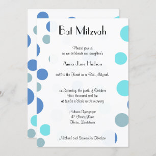 Blue Polka Dots, Polka Dot Pattern, Bat Mitzvah Einladung