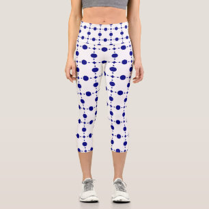 Blue Polka Dots, Polka Dot Pattern, Dots Capri Leggings