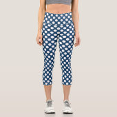 Blue Polka Dots, Polka Dot Pattern, Dots Capri Leggings (Vorderseite)