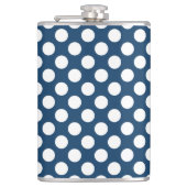 Blue Polka Dots, Polka Dot Pattern, Dots Flachmann (Vorderseite)
