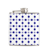 Blue Polka Dots, Polka Dot Pattern, Dots Flachmann (Vorderseite)