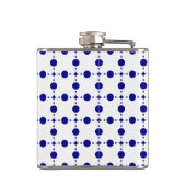 Blue Polka Dots, Polka Dot Pattern, Dots Flachmann (Rückseite)