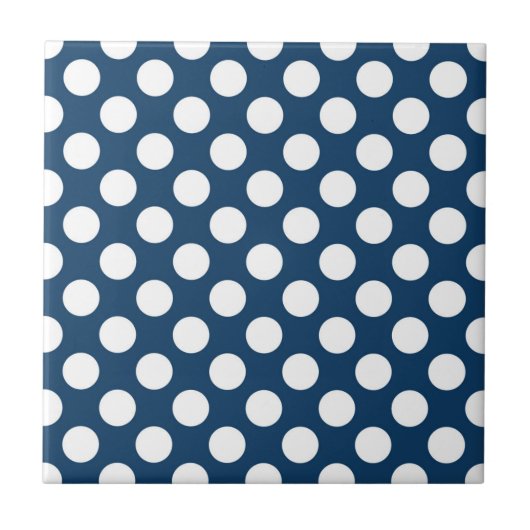 Blue Polka Dots, Polka Dot Pattern, Dots Fliese (Vorderseite)