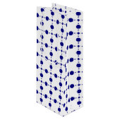 Blue Polka Dots, Polka Dot Pattern, Dots Geschenktüte Für Weinflaschen (Vorderseite Schrägansicht)
