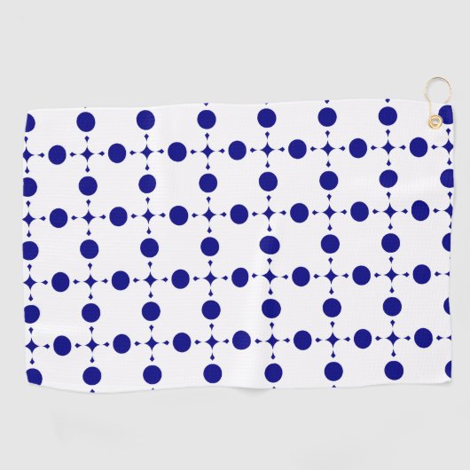 Blue Polka Dots, Polka Dot Pattern, Dots Golfhandtuch (Horizontal)