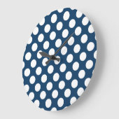 Blue Polka Dots, Polka Dot Pattern, Dots Große Wanduhr (Winkel)