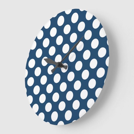 Blue Polka Dots, Polka Dot Pattern, Dots Große Wanduhr (Winkel)