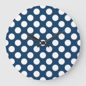 Blue Polka Dots, Polka Dot Pattern, Dots Große Wanduhr (Vorderseite)
