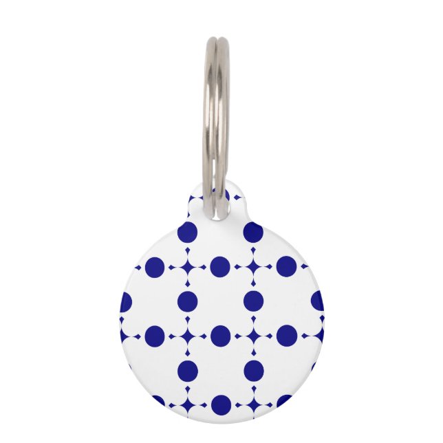 Blue Polka Dots, Polka Dot Pattern, Dots Haustiermarke (Vorderseite)