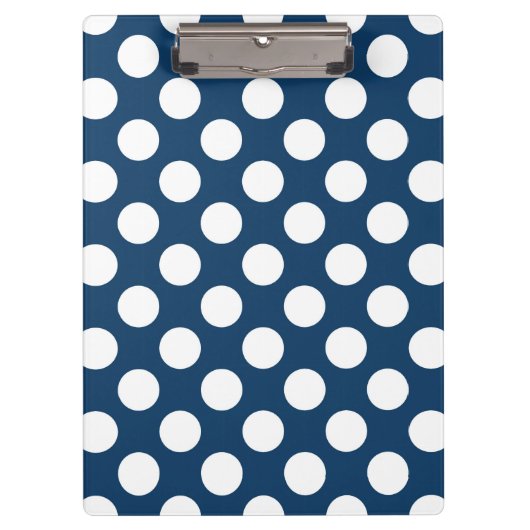 Blue Polka Dots, Polka Dot Pattern, Dots Klemmbrett (Vorderseite)
