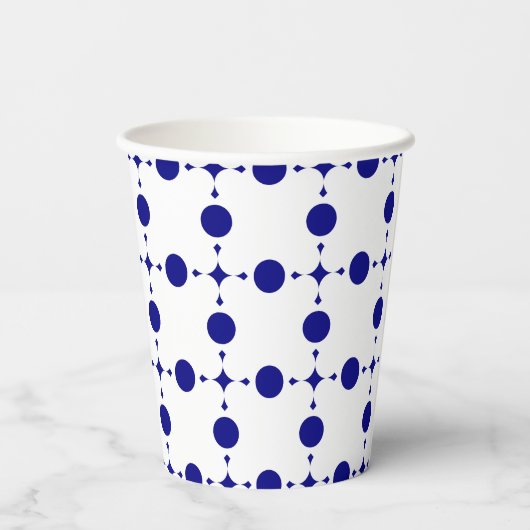 Blue Polka Dots, Polka Dot Pattern, Dots Pappbecher (Rückseite)