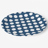 Blue Polka Dots, Polka Dot Pattern, Dots Pappteller (Schrägansicht)