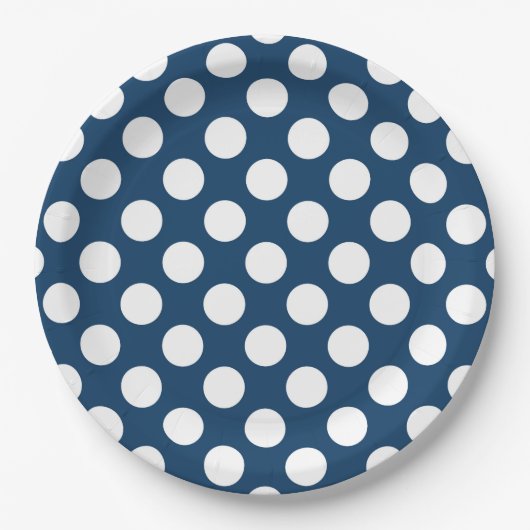 Blue Polka Dots, Polka Dot Pattern, Dots Pappteller (Vorderseite)