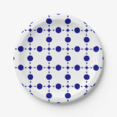Blue Polka Dots, Polka Dot Pattern, Dots Pappteller (Vorderseite)