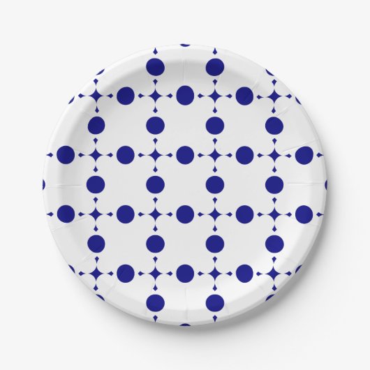 Blue Polka Dots, Polka Dot Pattern, Dots Pappteller (Vorderseite)