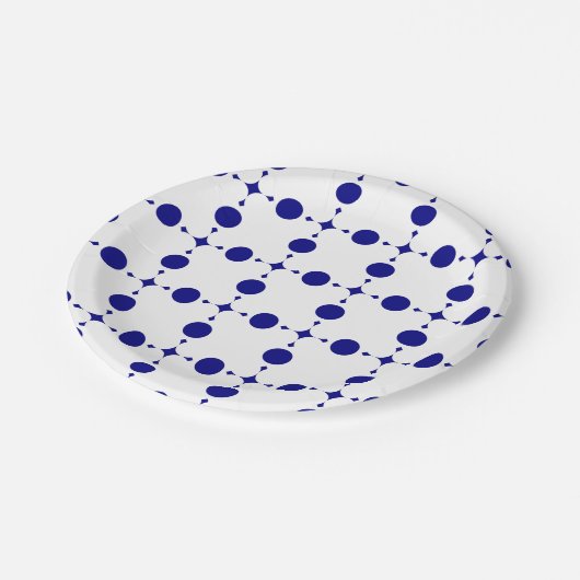 Blue Polka Dots, Polka Dot Pattern, Dots Pappteller (Schrägansicht)