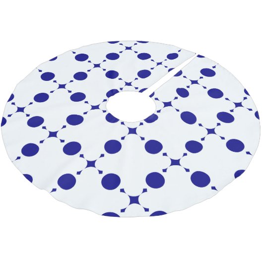 Blue Polka Dots, Polka Dot Pattern, Dots Polyester Weihnachtsbaumdecke (Schrägansicht)