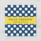 Blue Polka Dots, Polka Dot Pattern, Dots Quadratische Visitenkarte (Vorderseite)