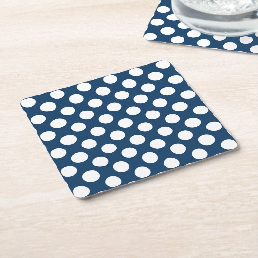 Blue Polka Dots, Polka Dot Pattern, Dots Rechteckiger Pappuntersetzer (angewinkelt)