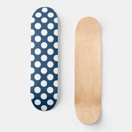 Blue Polka Dots, Polka Dot Pattern, Dots Skateboard (Vorderseite)