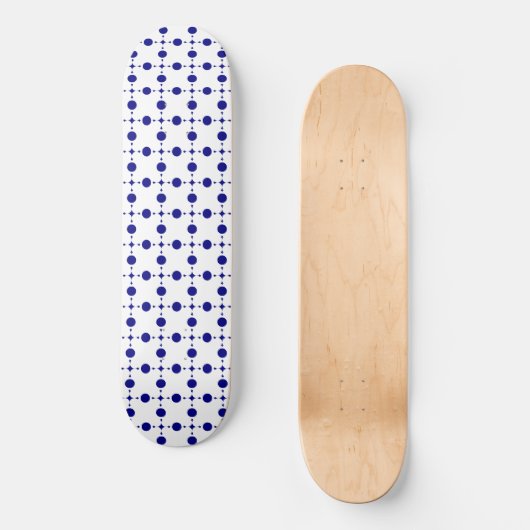 Blue Polka Dots, Polka Dot Pattern, Dots Skateboard (Vorderseite)