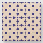 Blue Polka Dots, Polka Dot Pattern, Dots Steinuntersetzer (Vorderseite)
