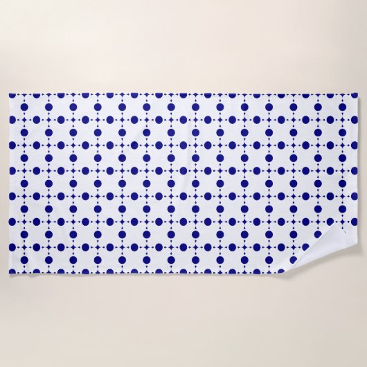 Blue Polka Dots, Polka Dot Pattern, Dots Strandtuch (Vorderseite)