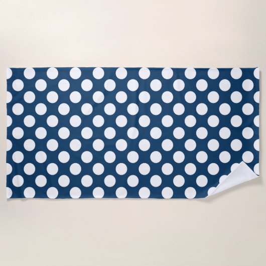 Blue Polka Dots, Polka Dot Pattern, Dots Strandtuch (Vorderseite)