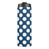 Blue Polka Dots, Polka Dot Pattern, Dots Thermosbecher (Vorderseite)