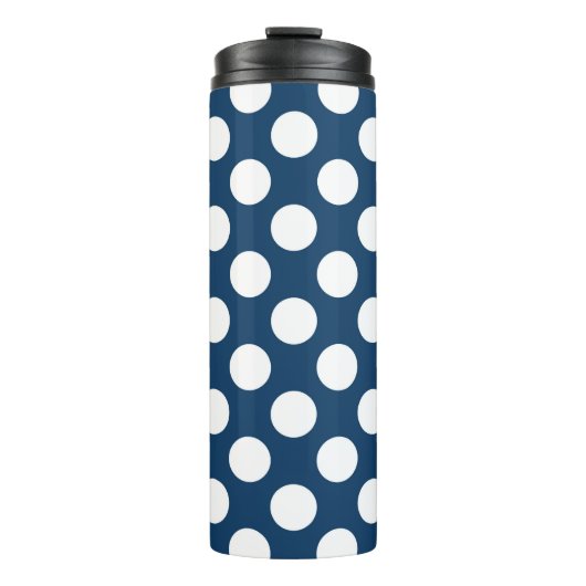 Blue Polka Dots, Polka Dot Pattern, Dots Thermosbecher (Vorderseite)