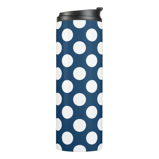 Blue Polka Dots, Polka Dot Pattern, Dots Thermosbecher (Nach links gedreht)