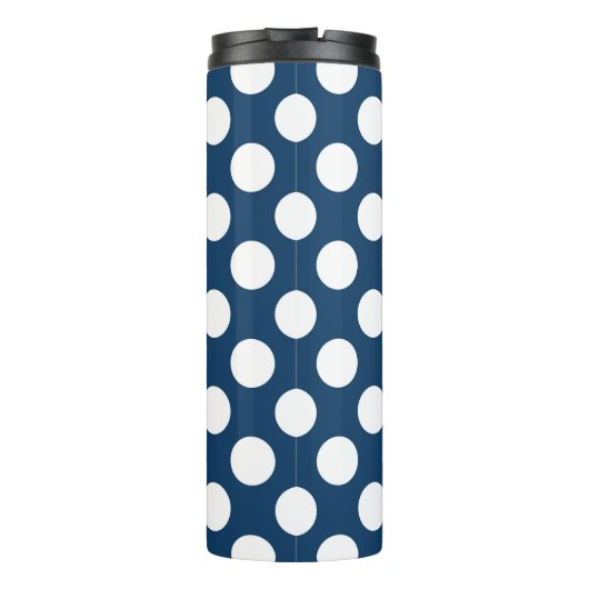 Blue Polka Dots, Polka Dot Pattern, Dots Thermosbecher (Rückseite)