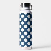 Blue Polka Dots, Polka Dot Pattern, Dots Trinkflasche (Rückseite)